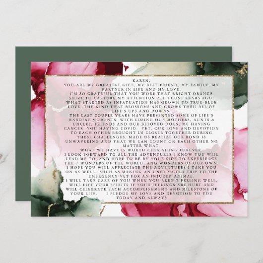 Custom Christine Vows Sage Roze Abstract (Voorkant / Achterkant)