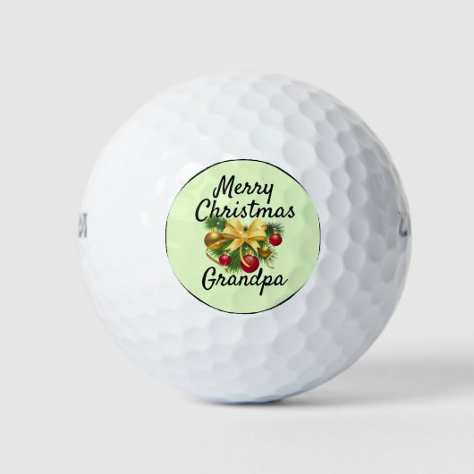 Custom Christma Gift for Grandpa 3 Golf Balls Golfballen (Voorkant)