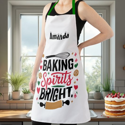 Custom Christmas Baking Spirits Bright Schort
