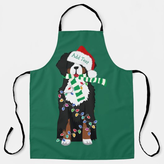Custom Christmas Bernese Mountain Holiday Dog Schort (Voorkant)