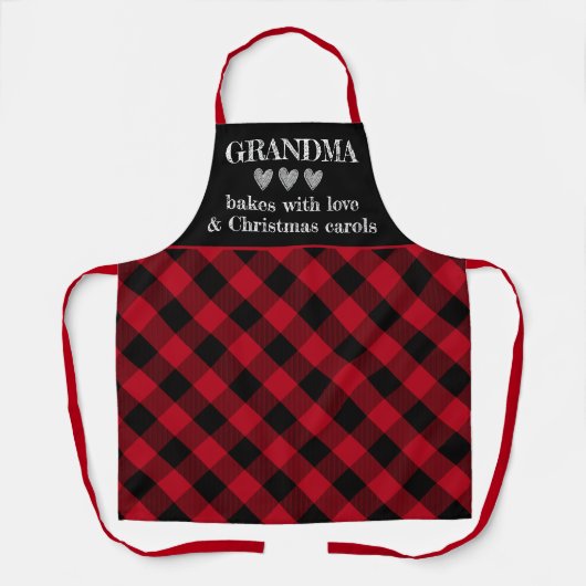 Custom Christmas Chalk Style Baking Schort (Voorkant)