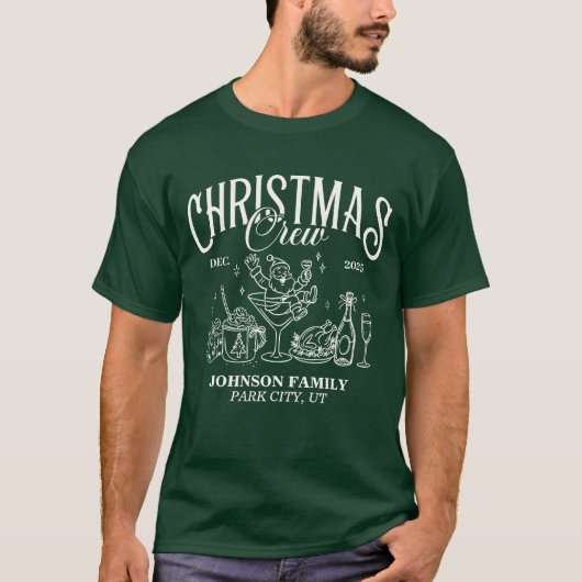 Custom Christmas Crew Matching Family Group T-shirt (Voorkant)