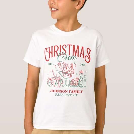Custom Christmas Crew Matching Family Group T-shirt (Voorkant)