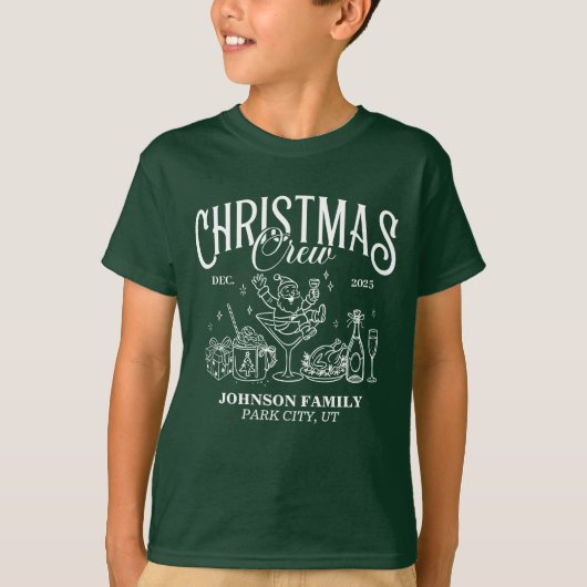 Custom Christmas Crew Matching Family Group T-shirt (Voorkant)