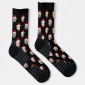 Custom Christmas Face Socks, Santa Hat 4 Faces Sokken (Rechts)