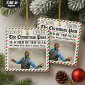 Custom Christmas Gift for Teacher Newspaper Keramisch Ornament