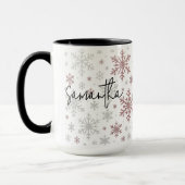 Custom Christmas Glitter Snowflake Mug for Women (Gauche)