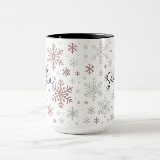 Custom Christmas Glitter Snowflake Mug for Women Mok (Midden)