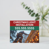 Custom Christmas Light Installatie Bedrijf Briefkaart (Staand voorkant)