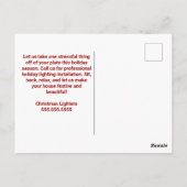 Custom Christmas Light Installatie Bedrijf Briefkaart (Achterkant)