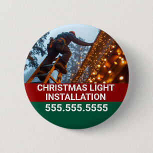 Custom Christmas Light Installatie Bedrijf Ronde Button 5,7 Cm