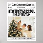 Custom Christmas Newspaper Decor, Family Christmas Poster (Voorkant)