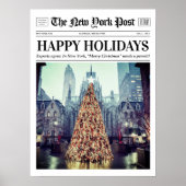 Custom Christmas Newspaper, Trendy Christmas Art Poster (Voorkant)