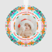 Custom Christmas Orange Teal Family Photo Gift (dos)