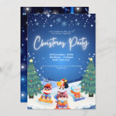 Custom Christmas Party Invitation Kaart - Feesteli (Voorkant / Achterkant)