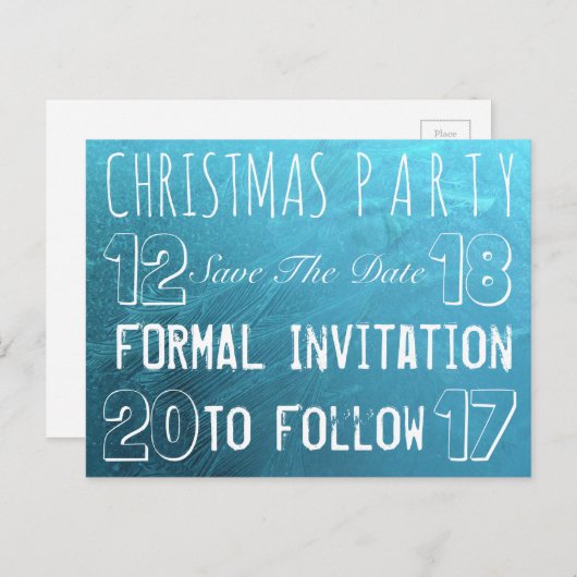 Custom Christmas Party Save The Date Frozen Ice Aankondigingskaart (Voorkant / Achterkant)