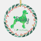 Custom Christmas Pastel Green Poodle Ornament (Voorkant)