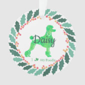 Custom Christmas  Pastel Green Poodle Ornament (voorkant)