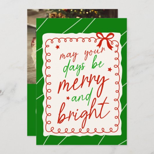 Custom Christmas Photo Greeting Card Feestdagenkaart (Voorkant / Achterkant)