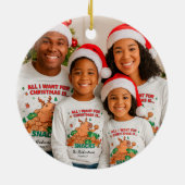 Custom Christmas Photo Keepsake Funny Capybara Keramisch Ornament (Achterkant)