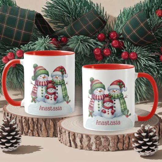 Custom Christmas Snowman Coffee Mug