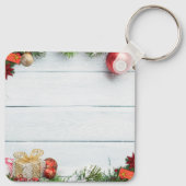 Custom Christmas Square Metal Keychain (Achterkant)
