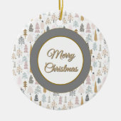 Custom, Christmas Winter Trees Rustic Keramisch Ornament (Voorkant)