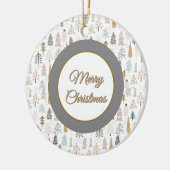 Custom, Christmas Winter Trees Rustic Keramisch Ornament (Links)