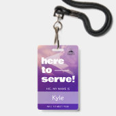 Custom Church Name Badge ID Template (Face avec cordon)