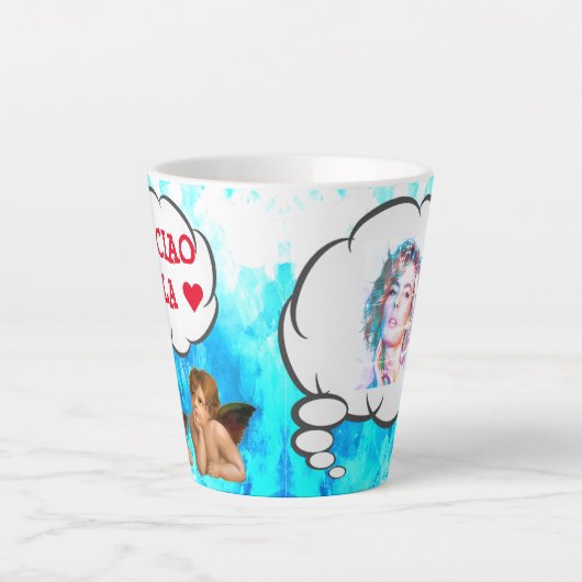 Custom ♥ CIAO BELLA ♥ Cherub Angels Latte Mok (Voorkant)