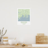 Custom City Map Helsinki Finland Wall Art Poster (Keuken)