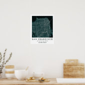Custom City Map San Francisco Wall Art Poster (Keuken)