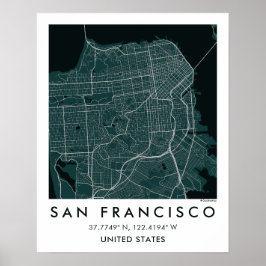 Custom City Map San Francisco Wall Art Poster