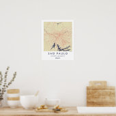 Custom City Map Sao Paulo Brazil Wall Art Poster (Cuisine)