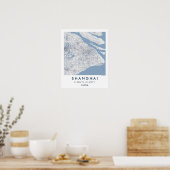 Custom City Map Shanghai China Wall Art Poster (Keuken)