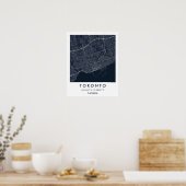 Custom City Map Toronto Canada Wall Art Poster (Cuisine)