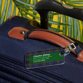 Custom Clan Gillies Tartan Pset Bagagelabel