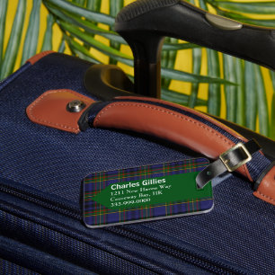 Custom Clan Gillies Tartan Pset Bagagelabel