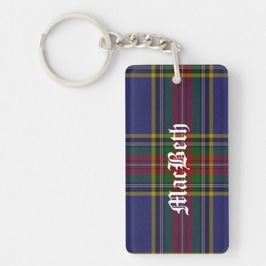 Custom Clan MacBeth Tartan Plaid Sleutelhanger (Voorkant)