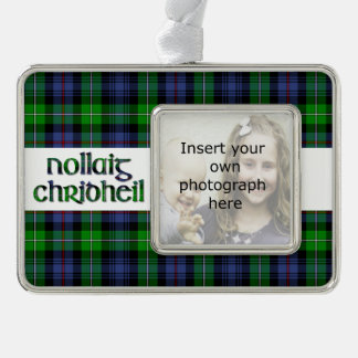 Custom Clan MacKenzie Tartan Nollaig Chridheil Verzilverd Kader Ornament