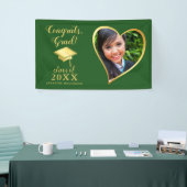 Custom Class 2025 Afstudeerder Foto Groen Goud Afs Spandoek (Beurs)
