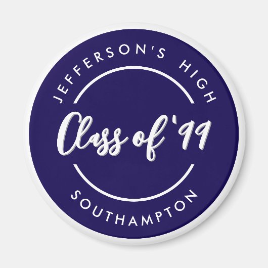 Custom Class of School Graduate Reunion Circle  Magneet (Voorkant)