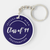 Custom Class of School Graduate Reunion Circle  Sleutelhanger (Achterkant)