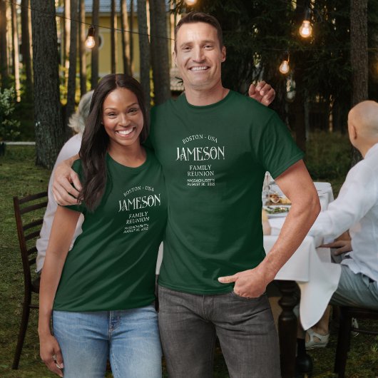 Custom Classic Arch Script Family Reunion T-shirt