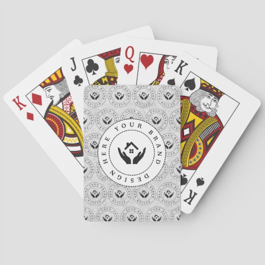 Custom Classic Business Logo & QR-code Pokerkaarten (Achterkant)