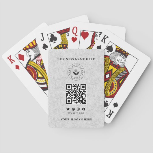 Custom Classic Business Logo & QR-code Pokerkaarten (Achterkant)
