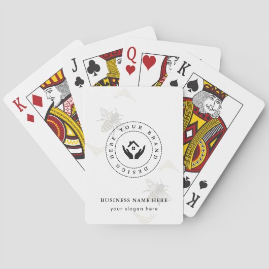 Custom Classic Business Logo & QR-code Pokerkaarten (Achterkant)