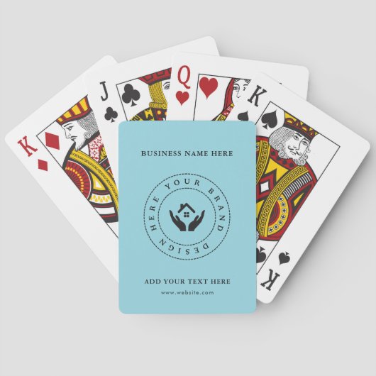 Custom Classic Business Logo & QR-code Pokerkaarten (Achterkant)