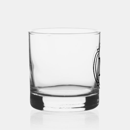 Custom Classic Chic Zwart Monogram Whisky Glas (Rechts)