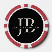 Custom Classic Elegant Monogram Zwart Poker Chips (Voorkant)